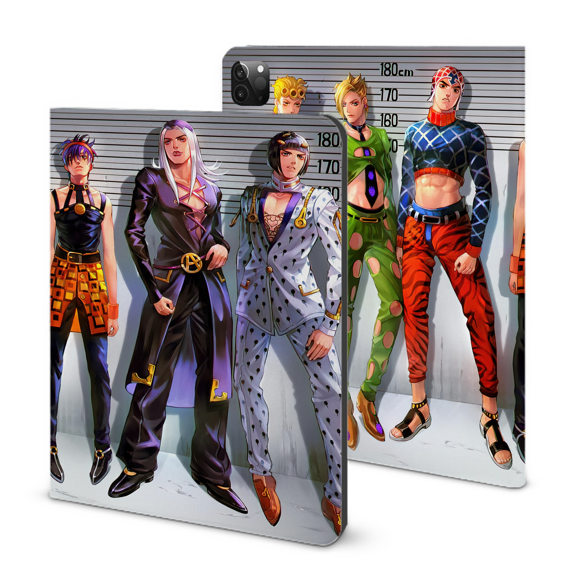 （画像用） ジョジョの奇妙な冒険 JoJo's Bizarre Adventure IPadケース ペンホルダー付き ブックスタイルデザイン